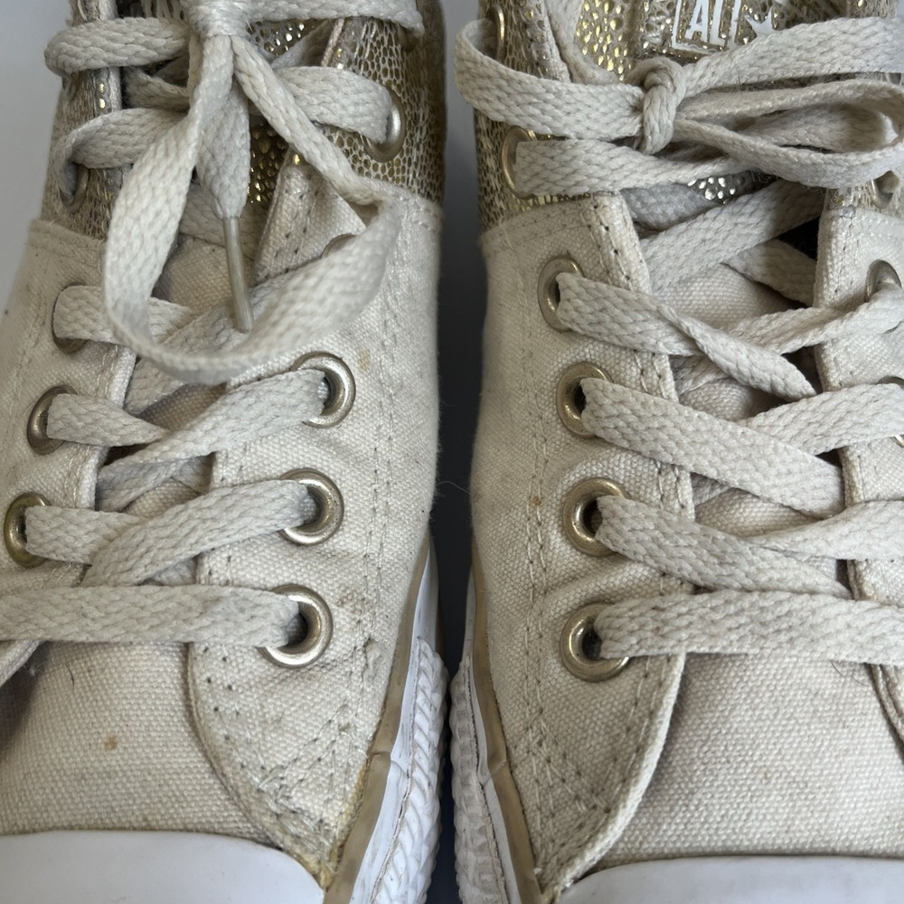 Converse Chuck Taylor All Star Madison Metallic Gold Off White Canvas Shoes Sz 8 - Picture 14 of 14